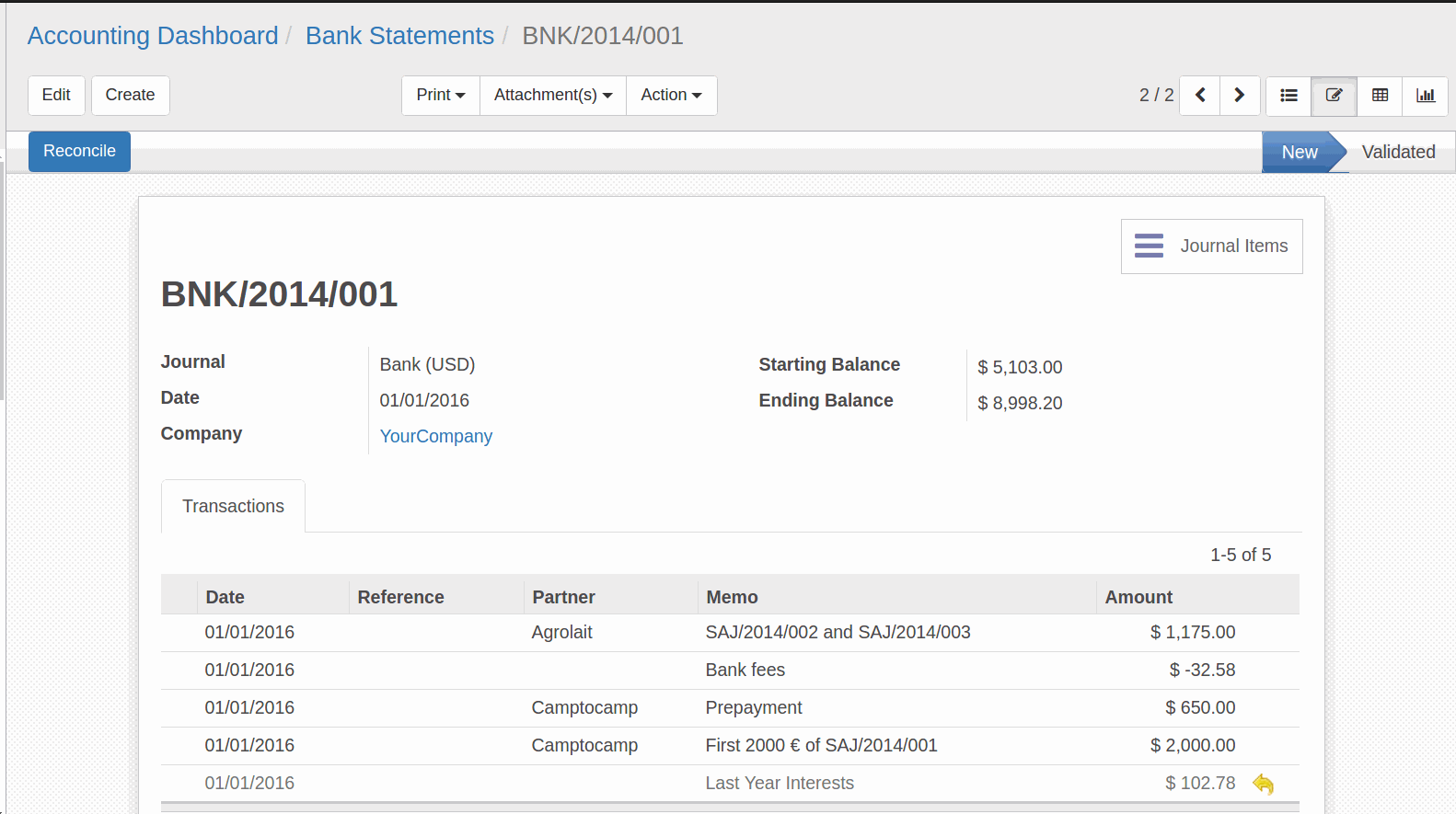 import bank statements